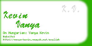 kevin vanya business card